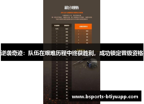 逆袭奇迹：队伍在艰难历程中终获胜利，成功锁定晋级资格